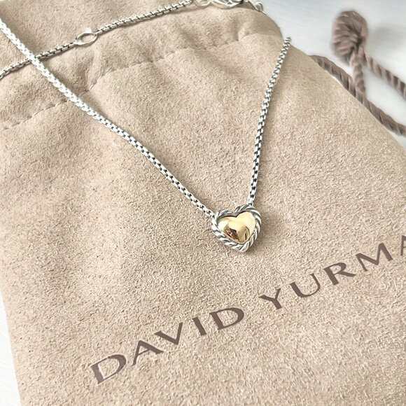 David Yurman Cable Cookie Classic Heart Necklace 17''-18'' - Picture 1 of 3